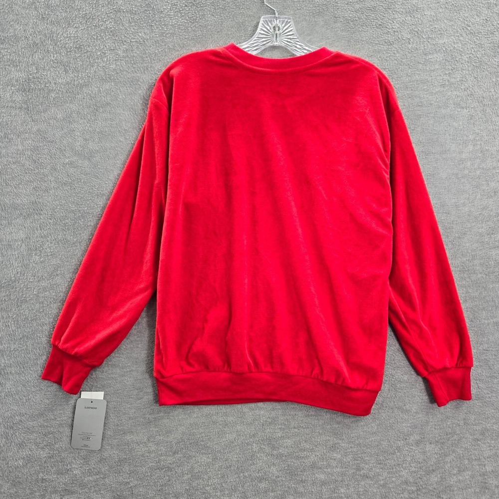 Disney Women Sweatshirt Medium Red Mickey If It's Snowing I'm Going Pullover NWT - Picture 7 of 9